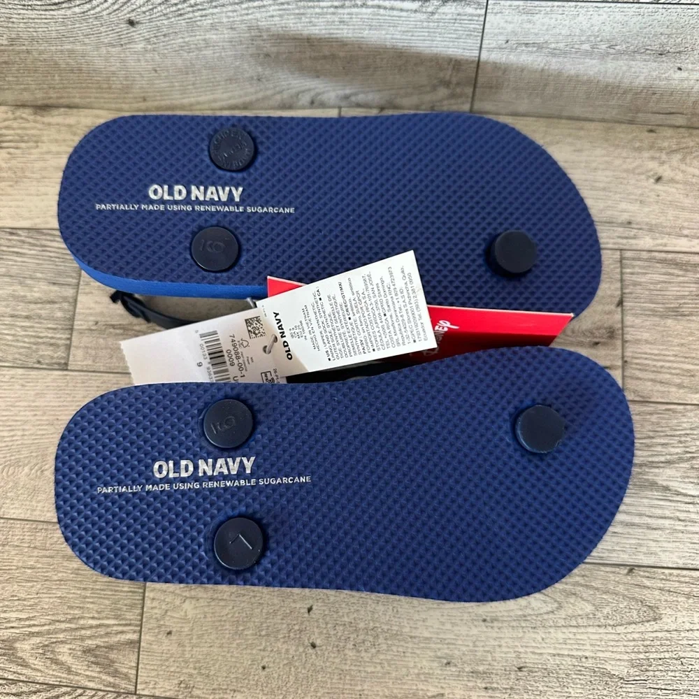Old Navy x Disney Mickey and Minnie Mouse Blue Kids Flip Flops